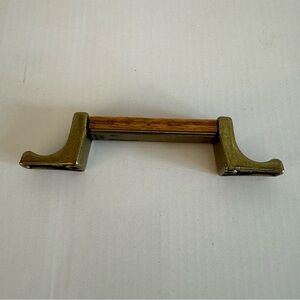 Vintage 1981 new, set of 13 Brass and Wood Drawer / cabinet handles. Made in USA